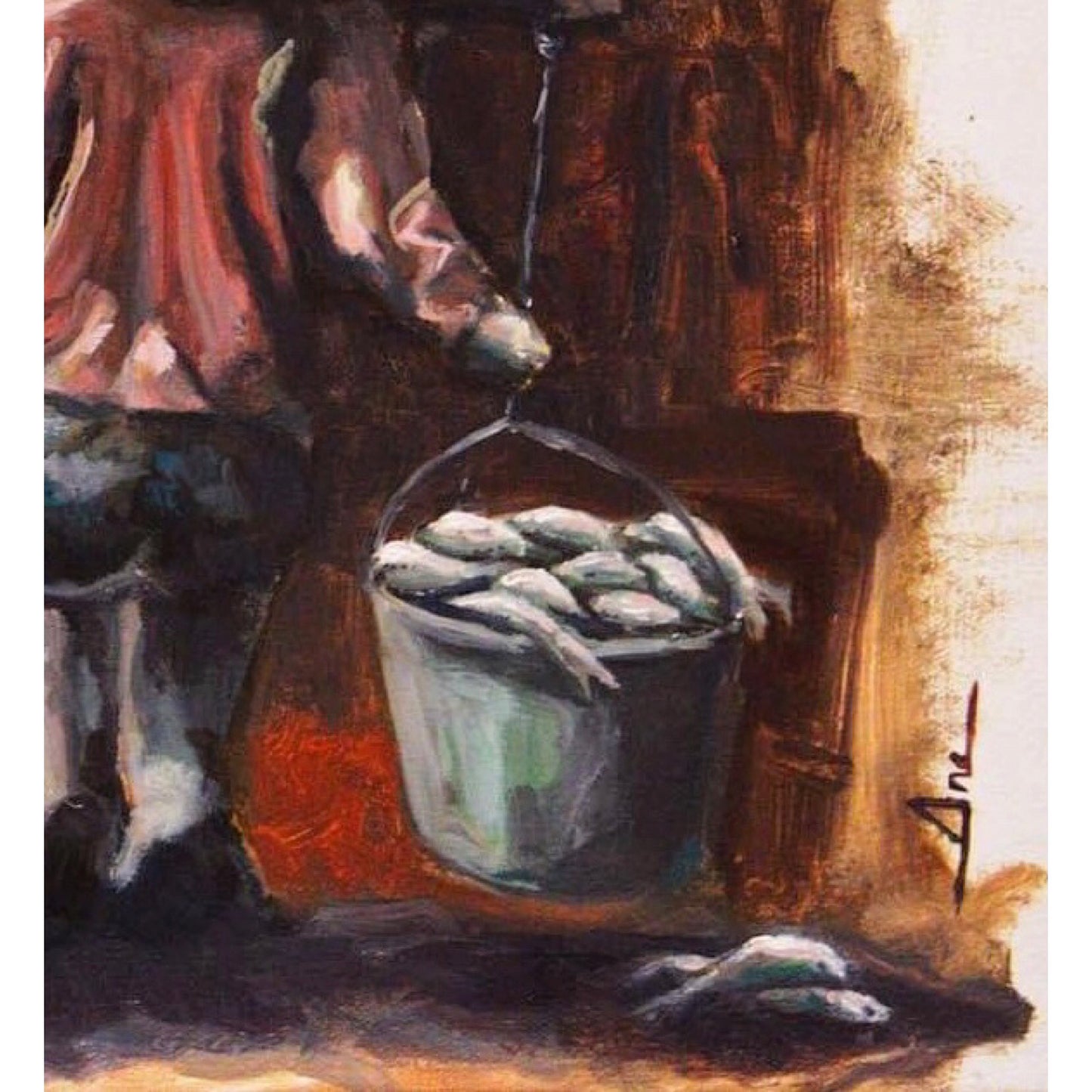 La multiplicación de los peces - Pintura original