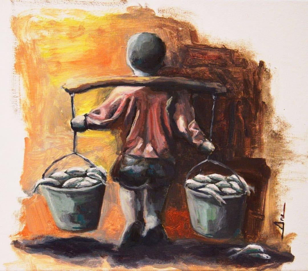 La multiplicación de los peces - Pintura original